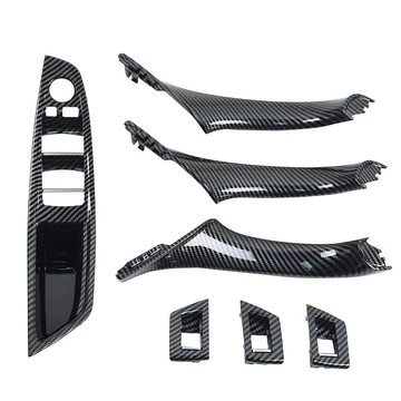 BMW F10/F11/F18 ajtóbehúzó, kapaszkodó szett Carbon Behajtós