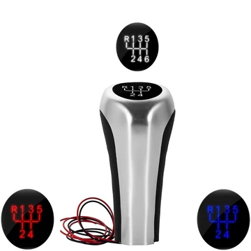 BMW manuál váltógomb ezüst/bőr LED-es