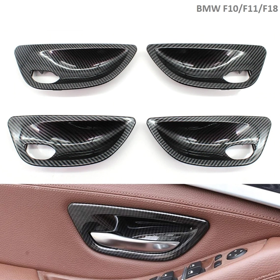 BMW F10/F11/F18  belső kilincs burkolat, takaró Carbon mintás szett