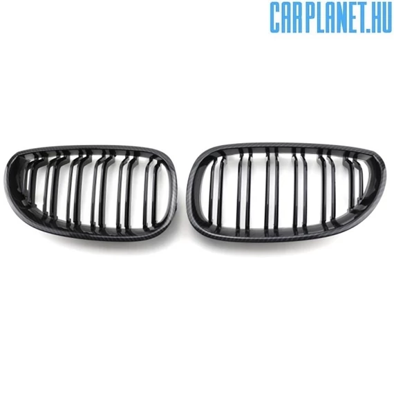 BMW E60 E61 hűtőrács (vese) – dupla pálcás, carbon style